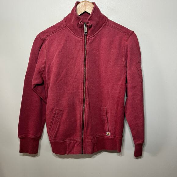 Carhartt Jacket Terra Cotta Pink Mock Neck Zip Sweat Comfy Casual Fall Knit M - Picture 1 of 10